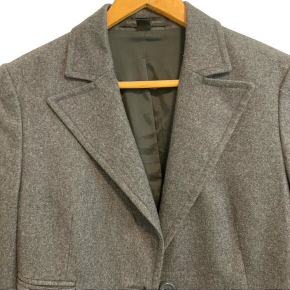 EXPRESS Dark Gray Wool Waist Length Blazer - Picture 2 of 10